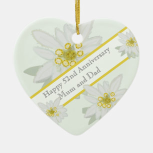 51st Wedding Anniversary  Ceramic Tree Decoration