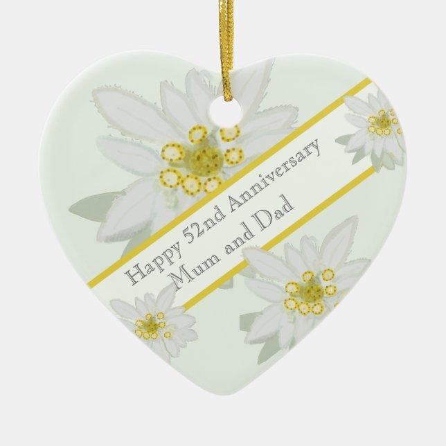 51st Wedding Anniversary  Ceramic Tree Decoration (Front)