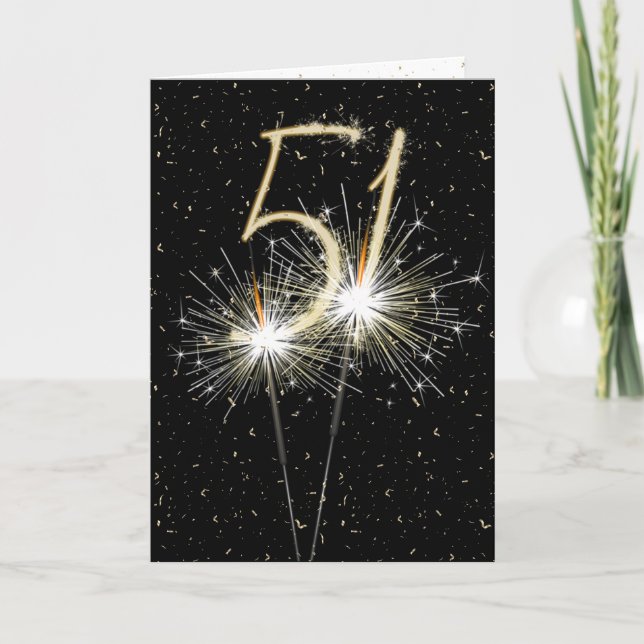 51st wedding anniversary sparklers card (Front)