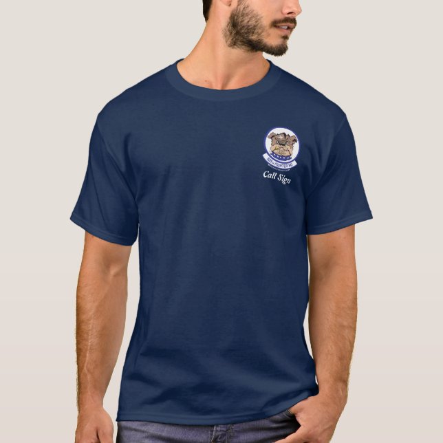 525 Bulldog with Call Sign (Dark Shirt) T-Shirt (Front)