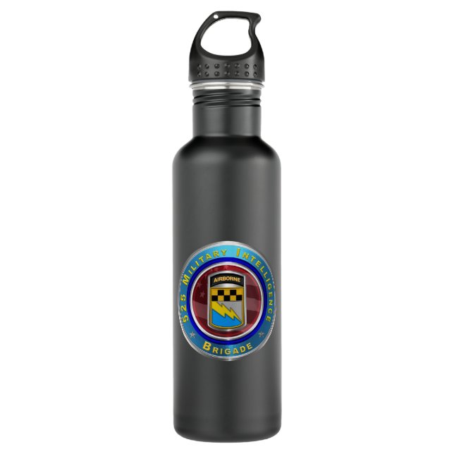 525 Military Intelligence Brigade “Airborne” 710 Ml Water Bottle (Front)
