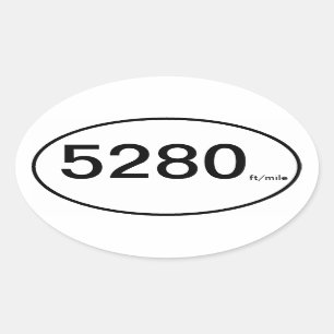 5280 ft/mile oval sticker