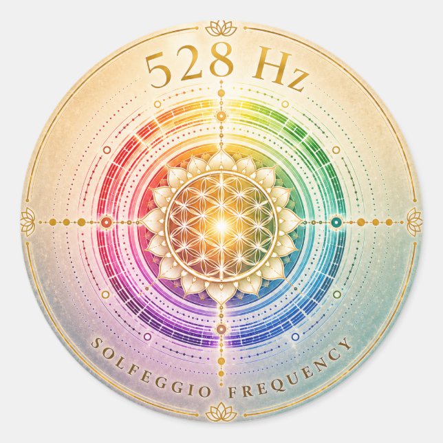 528 Hz Solfeggio Frequency Sticker  (Front)