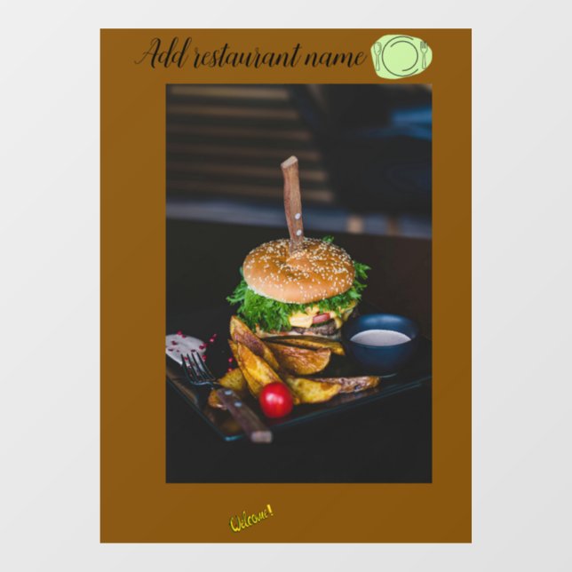 52" * 72" Restaurant Window Cling (Sheet)