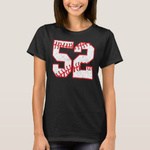 52 Birthday Baseball Theme Bday Party Celebration T-Shirt