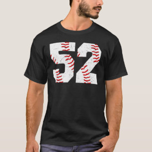 52 Birthday Baseball Theme Bday Party Celebration T-Shirt
