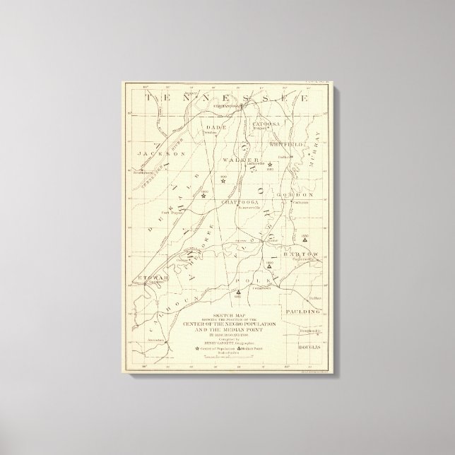 52 Centre Negro population 1880-1900 Canvas Print (Front)