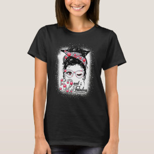 52 & Fabulous 52nd Birthday Diamond Messy Bun Lips T-Shirt