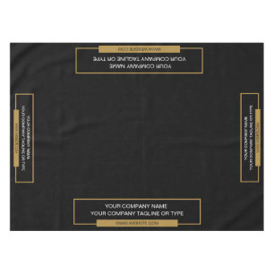 52"X70" Trade Show Tablecloth Gold Black