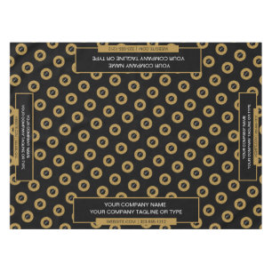 52"X70" Trade Show Tablecloth Logo Gold and Black