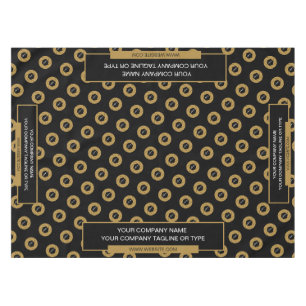 52"X70" Trade Show Tablecloth Logo Gold and Black