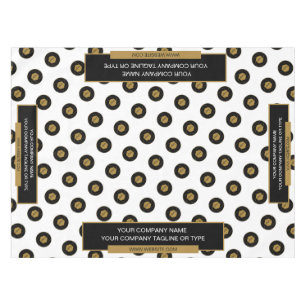 52"X70" Trade Show Tablecloth Logo Gold White