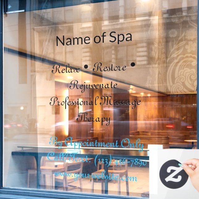 52" x 72" Spa Window Cling  (Cafe Window)
