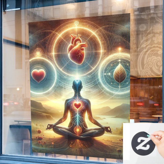 52" x 72" Yoga  Window Cling (Cafe Window)