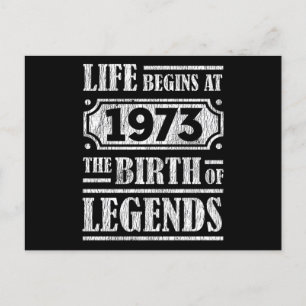 52 Year Old 1973 Birth Of Legend 52nd Birthday Postcard