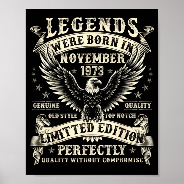 52 Year Old Bday For Men 52nd Birthday November 19 Poster (Front)