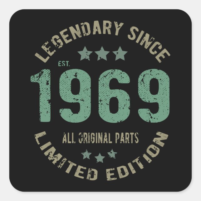 52 Year Old Bday Legend 52nd Birthday Square Sticker (Front)
