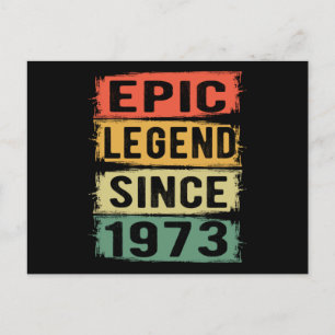 52 Years Old Bday 1973 Epic Legend 52nd Birthday Postcard