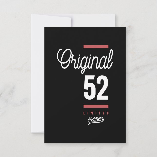 52 Years Old Birthday Gift RSVP Card (Front)