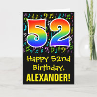 52nd Birthday: Colourful Music Symbols + Rainbow 5