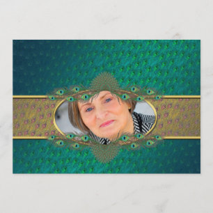 52nd birthday elegant decorative photo invitations