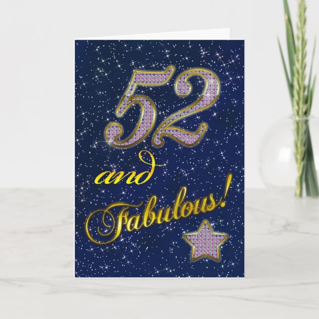 52nd birthday for someone Fabulous Card (Front)
