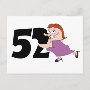 52nd birthday gifts - Funny cartoon birthday Postcard