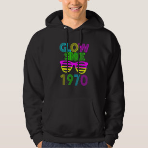 52nd Birthday Glow Since 1970 Vintage Sunglasses R Hoodie