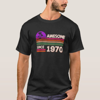 52nd Birthday Men Women Awesome Since 1970   T-Shirt