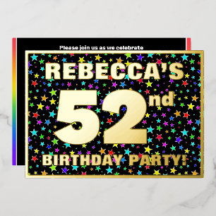 52nd Birthday Party — Fun, Colourful Stars Pattern