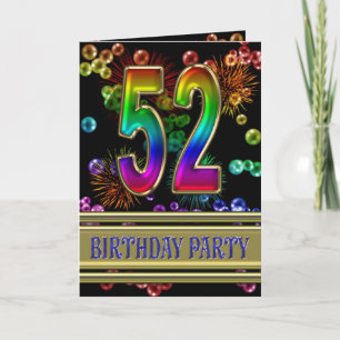 52nd Birthday party Invitation