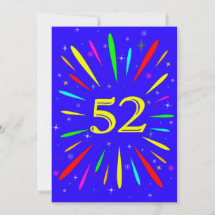 52nd Birthday Party Invitation Explosion 