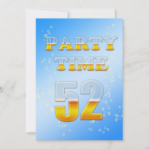 52nd birthday party invitation with beer