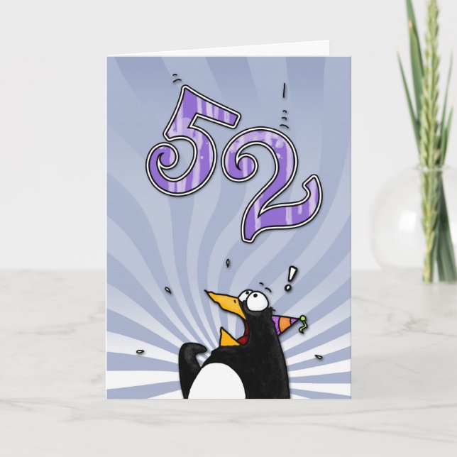 52nd Birthday - Penguin Surprise Card (Front)