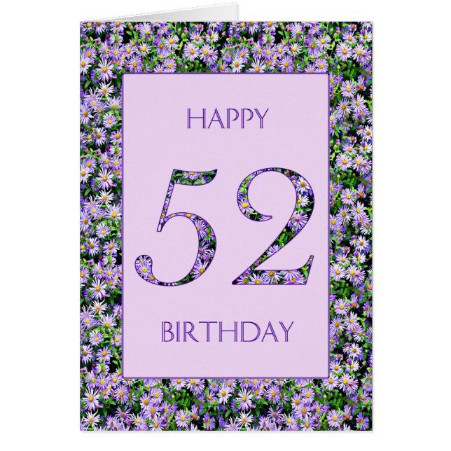 52nd Birthday Purple Daisies (Front)