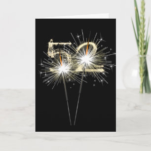52nd Birthday Sparklers on Black  Card