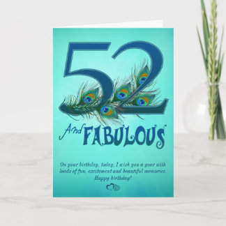 52nd Birthday template Cards