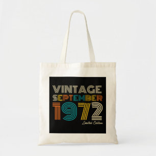 52nd Birthday Vintage September 1972 Limited Edtn. Tote Bag