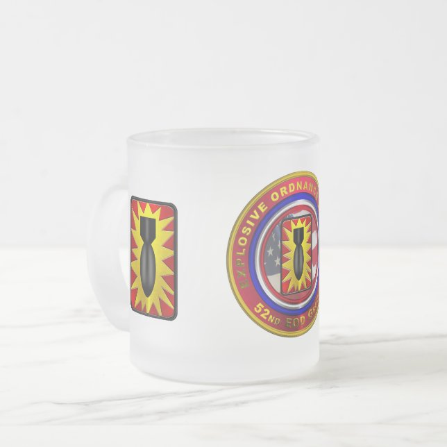 52nd Explosive Ordnance Disposal Group Frosted Glass Coffee Mug (Front Left)