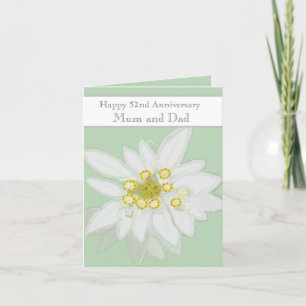 52nd Wedding Anniversary Edelweiss Card