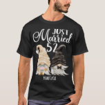 52nd Wedding Anniversary - Just Married 52 Years T-Shirt<br><div class="desc">52nd Wedding Anniversary - Just Married 52 Years 
Wedding Anniversary with this vintage funny nautical just married design.
Makes a great item for men and women who are celebrating their marriage anniversary. Great for cruise trips,  boating,  or everyday wear.</div>