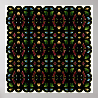 52x52 or Smaller Poster, Abstract Pattern Coloured Poster