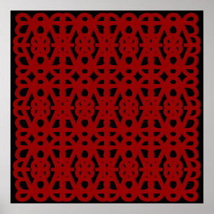 52x52 or Smaller Poster, Abstract Pattern Red Poster