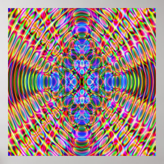 52x52 or Smaller Poster, Psychedelic Red Blue Poster