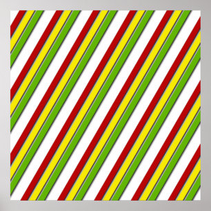 52x52 or Smaller Poster, Rasta Stripes, Diagonal Poster