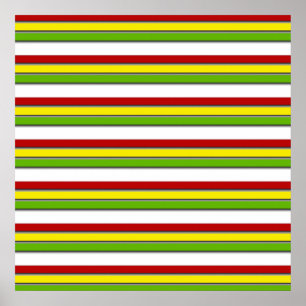 52x52 or Smaller Poster, Rasta Stripes, Horizontal Poster