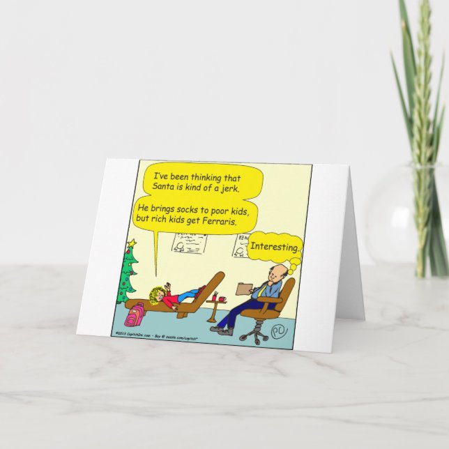 530 santa is a jerk cartoon holiday card (Front)