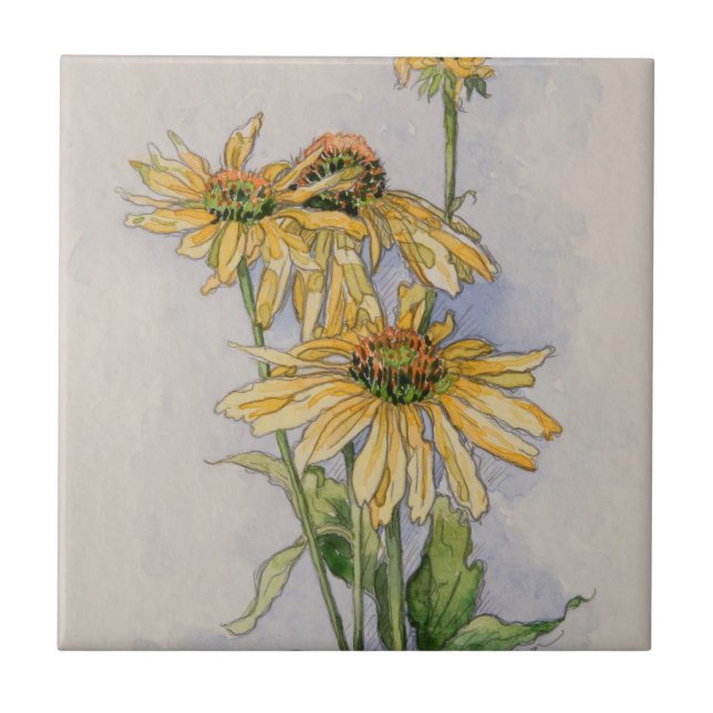 5331 Yellow Coneflowers Tile (Front)