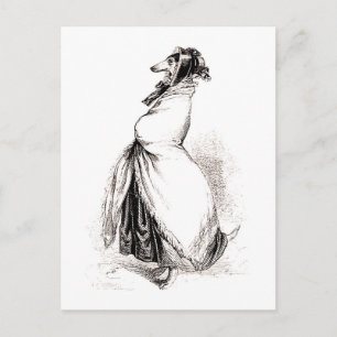 53 Greyhound by Grandville (1803-1847) Postcard