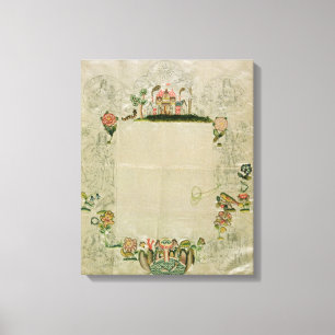 53:Mirror frame, unfinished embroidery in coloured Canvas Print